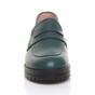 Teal Flat Chunky Heeled Penny Loafers, Image 5 of 5