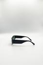 Black SVNX Black Racer Wrap Around Sunglasses In Black, Image 4 of 5