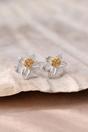 Silver Sterling Silver Daffodil Floral Studs, Image 1 of 3