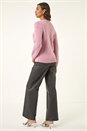 Pink Sparkly Crew Neck Knit Jumper, Image 4 of 5