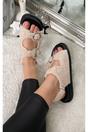 Black Zahra Faux Fur Double Buckle Sliders, Image 2 of 3