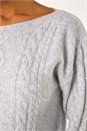 Grey Sparkly Cable Knit Jumper, Image 5 of 5