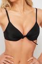 Black WOVCOR Black Bow Detail Padded Balconette Bikini Top, Image 2 of 5