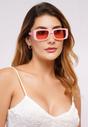 Pink AVANT-GARDE PARIS Pink Retro-Inspired Bold Rectangle Sunglasses, Image 6 of 7