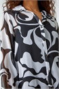 Ivory  Abstract Print Longline Blouse , Image 5 of 5