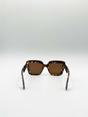 Brown SVNX Brown Bold Square Sunglasses in Leopard Brown, Image 6 of 6