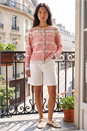 Coral Petite Chevron Knitted Cardigan, Image 3 of 4