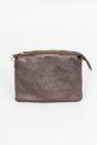 Grey Gia Metallic Italian Leather Crossbody Bag, Image 3 of 3