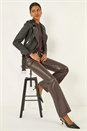 Chocolate Faux Leather Bootcut Full Length Trouser, Image 2 of 5