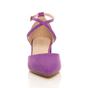 Purple AJVANI Purple Mid Block Heel Crossed Strap Pointed Toe 2 Part Heels, Image 6 of 6
