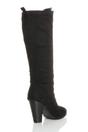 Black High Heel Lace Up Victorian Style Knee Boots, Image 4 of 6