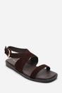 Dark Brown Where's That From Dark Brown Canopy Cross Over Strap Sandal, Image 3 of 7