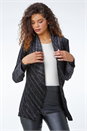 Black Shimmer Detail Waterfall Jacket, Image 1 of 5
