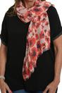 Red Poppy Floral Lightweight Scarf, Image 2 of 3