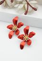 Red AVANT-GARDE PARIS Red Floral Stud Earrings, Image 2 of 5