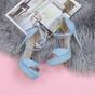 Light Blue AJVANI Light Blue High Heel Crossed Straps Platform Sandals, Image 4 of 6