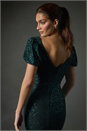 Emerald Puff Sleeve Tiered Hem Maxi Dress, Image 7 of 7