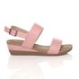 Light Pink AJVANI Light Pink Low Wedge Heel Strappy Slingback Sandals, Image 2 of 6