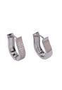 Silver Radiant Rectangle Hoop Earrings, Image 3 of 6