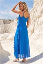Royal Blue Dusk Frill Maxi Dress, Image 3 of 4