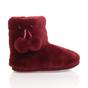 Burgundy Faux Fur Lined Slip On Memory Foam Mules Slippers, Image 2 of 6
