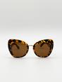 Brown Oversized Cat-Eye Sunglasses in Tortoiseshell, Image 1 of 4