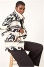 Stone Aztec Printed Fleece Jacket, Image 1 of 6