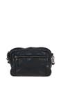 Black Real Leather Vintage Cross Body Bag, Image 1 of 5
