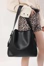 Black Wide Strap Bucket Shoulder Bag, Image 1 of 4