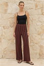 Chocolate Texture Stripe Stretch Trouser, Image 1 of 5