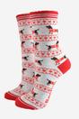 Grey Sausage Dog Fair Isle Bamboo Socks, Image 1 of 1