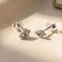 Silver Dainty Evil Eye Silver Minimalist Stud Earrings, Image 1 of 4