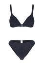 Navy Triangle Bikini Set with Adjustable Straps and High Leg Bottom, Image 2 of 4