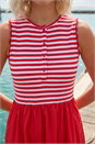 Red Petite Stripe Ribbed Midi Dress , Image 4 of 4