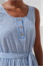 Light Blue  Pinstripe Belted Midi Dress, Image 4 of 4