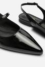 Black Estrella Pointed Toe Mary Jane Open Back Ballet Flats, Image 5 of 7