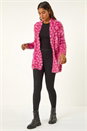 Pink Fluffy Longline Cosy Cardigan, Image 2 of 5