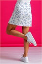 Blue Ditsy Floral Print Mini Skirt, Image 4 of 4