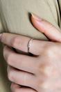 Silver Sterling Silver CZ Baguette Adjustable Ring, Image 2 of 3