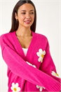Pink Dusk Daisy Knit Cardigan, Image 4 of 5