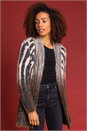 Natural  Zebra Print Fluffy Cardigan, Image 1 of 4