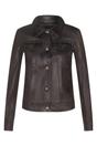 Black Womens Leather Trucker Jacket-Andery, Image 1 of 4