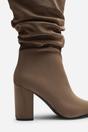 Taupe Lilyana Ruched Heeled Calf Boot In Taupe Suede, Image 4 of 4
