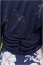 Navy  Ruched Hem Chiffon Bolero, Image 4 of 4
