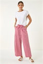Red Gingham Tie Waist Cropped Trouser , Image 3 of 6