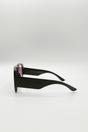 Dark Grey Oversized Square Frame Sunglasses In Mud Grey with Pink Mirror Lenses, Image 3 of 3