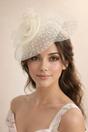 Cream Feather & Polka Veil Fascinator, Image 1 of 2