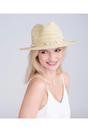 Beige Pia Rossini Beige Vera - Shell Beaded Straw Fedora - Beige, Image 1 of 1