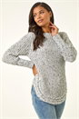Ivory Curved Hem Stitch Detail Jumper, Image 1 of 5
