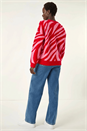 Red Colour Block Knit Jumper, Image 3 of 5